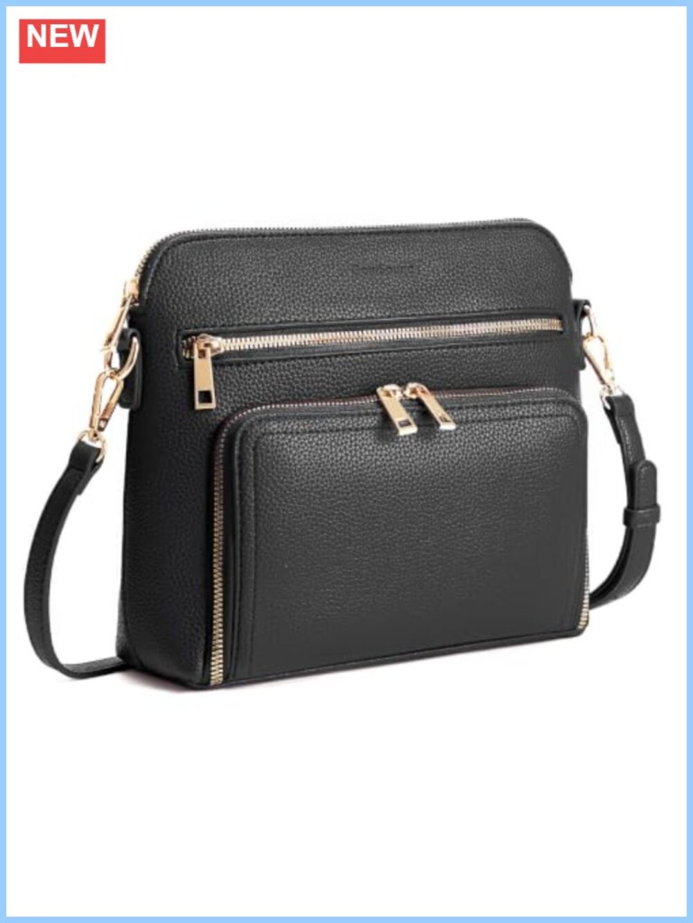 Vegan Leather Small Crossbody Purse RFID Built in Wallet Adjustable Strap